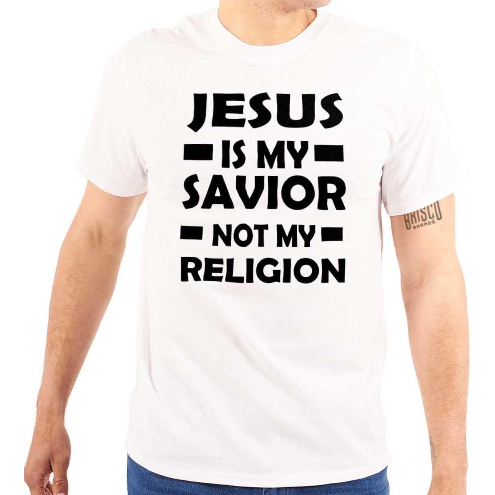 imageJesus is My Savior Not My Religion Graphic T Shirt Men or WomenWhite