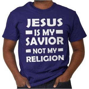 Jesus is My Savior Not My Religion Graphic T Shirt Men or Women(Purple)