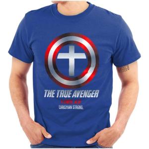 True Avenger Christian Faith Graphic T Shirt Men or Women(Royal)