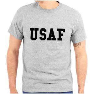 United States Army Military Graphic T Shirt Men or Women(Usaf – Sport Grey)