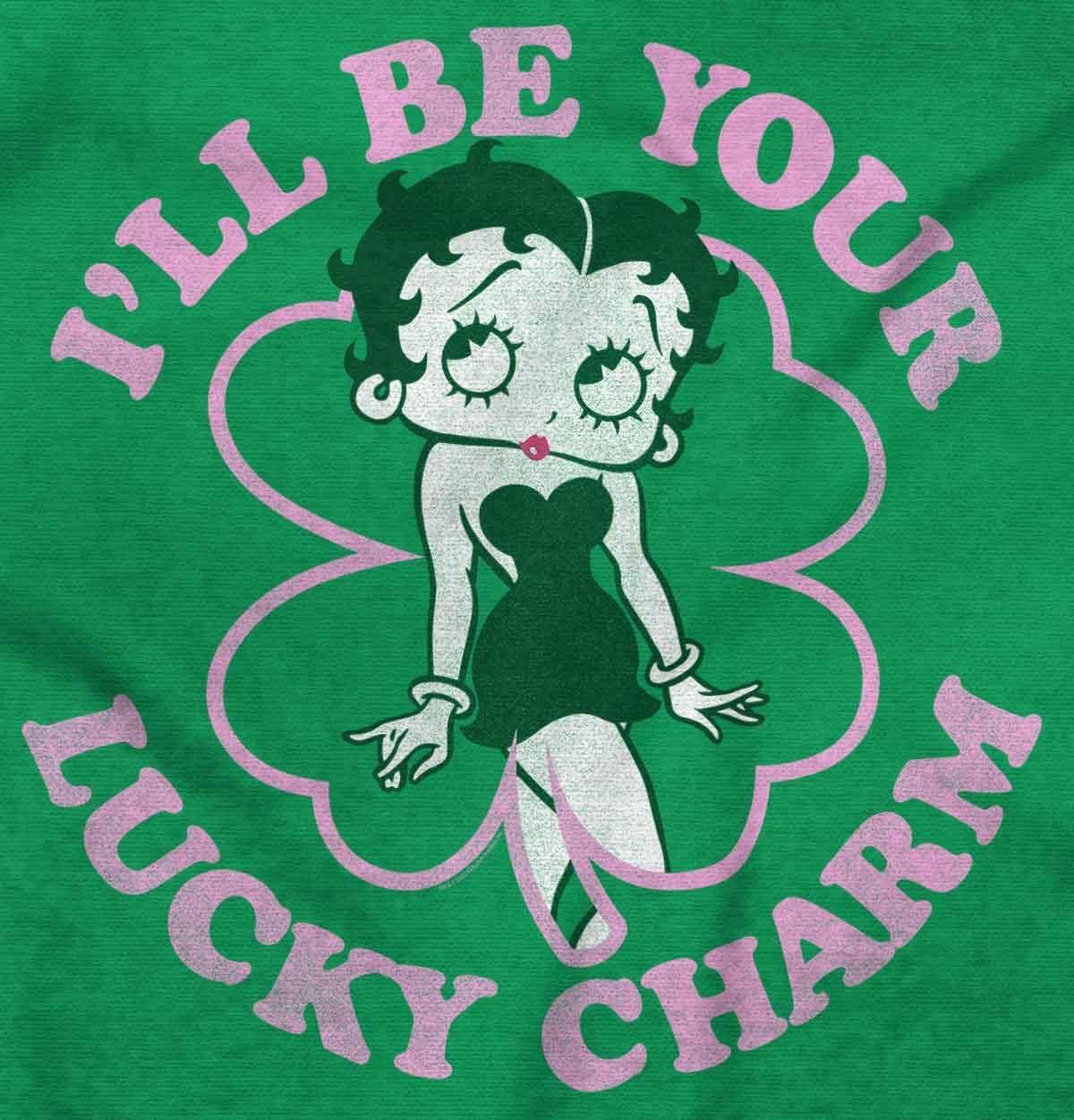 imageBrisco Brands Betty Boop Saint Paddys Lucky Charm Sweatshirt for Men or WomenIrish Green