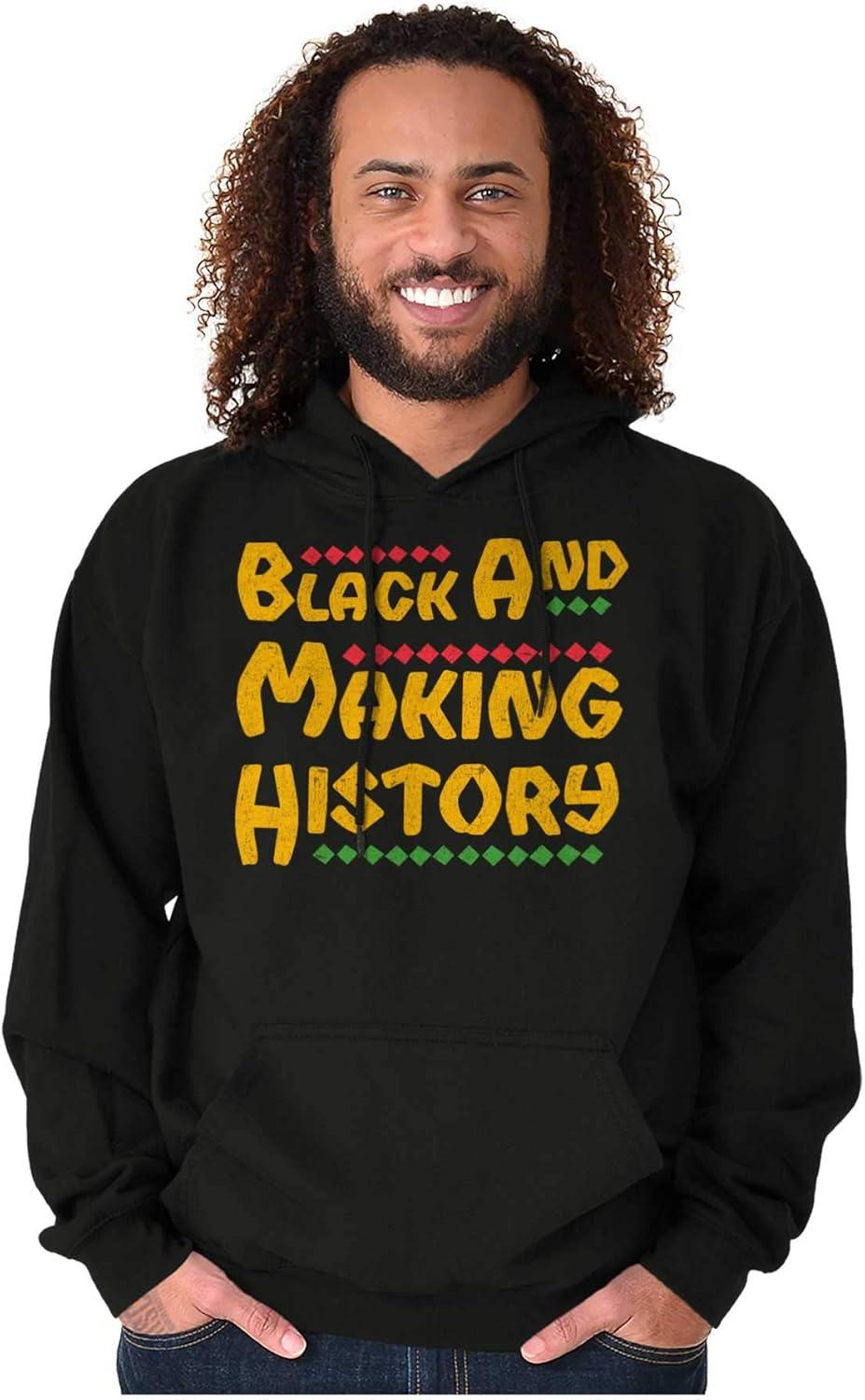 imageBrisco Brands Black and Making History BHM Pride Hoodie Sweatshirt Women MenBlack