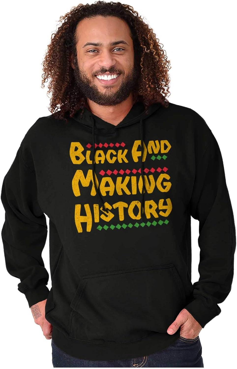 imageBrisco Brands Black and Making History BHM Pride Hoodie Sweatshirt Women MenBlack