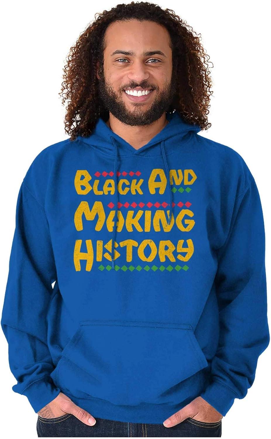 imageBrisco Brands Black and Making History BHM Pride Hoodie Sweatshirt Women MenRoyal