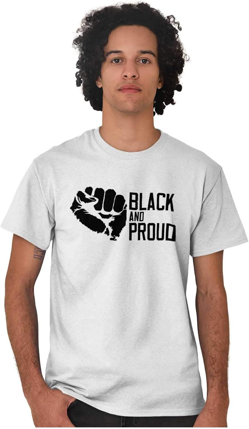 imageBrisco Brands Black and Proud African American Graphic T Shirt Men or WomenWhite