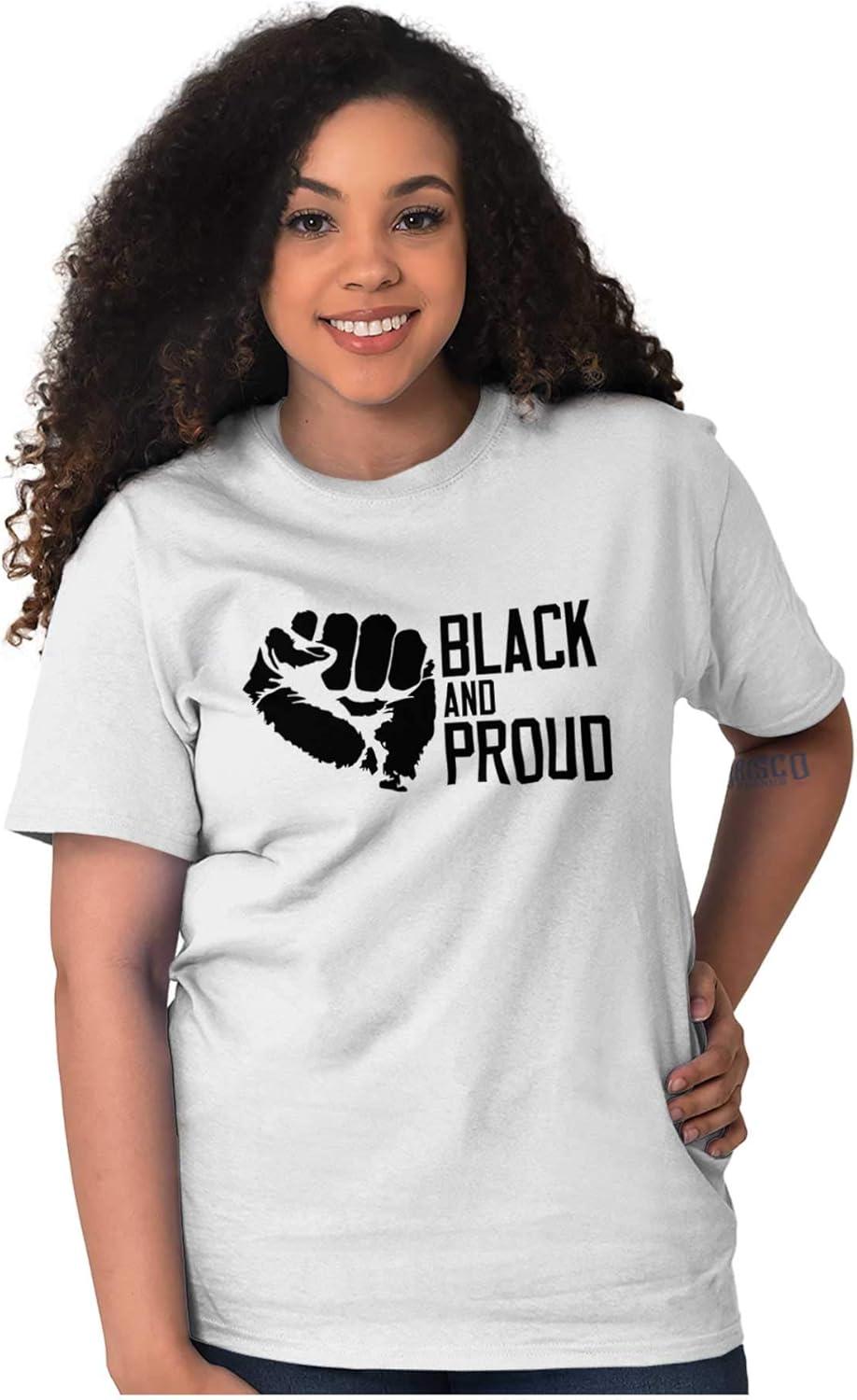 imageBrisco Brands Black and Proud African American Graphic T Shirt Men or WomenWhite