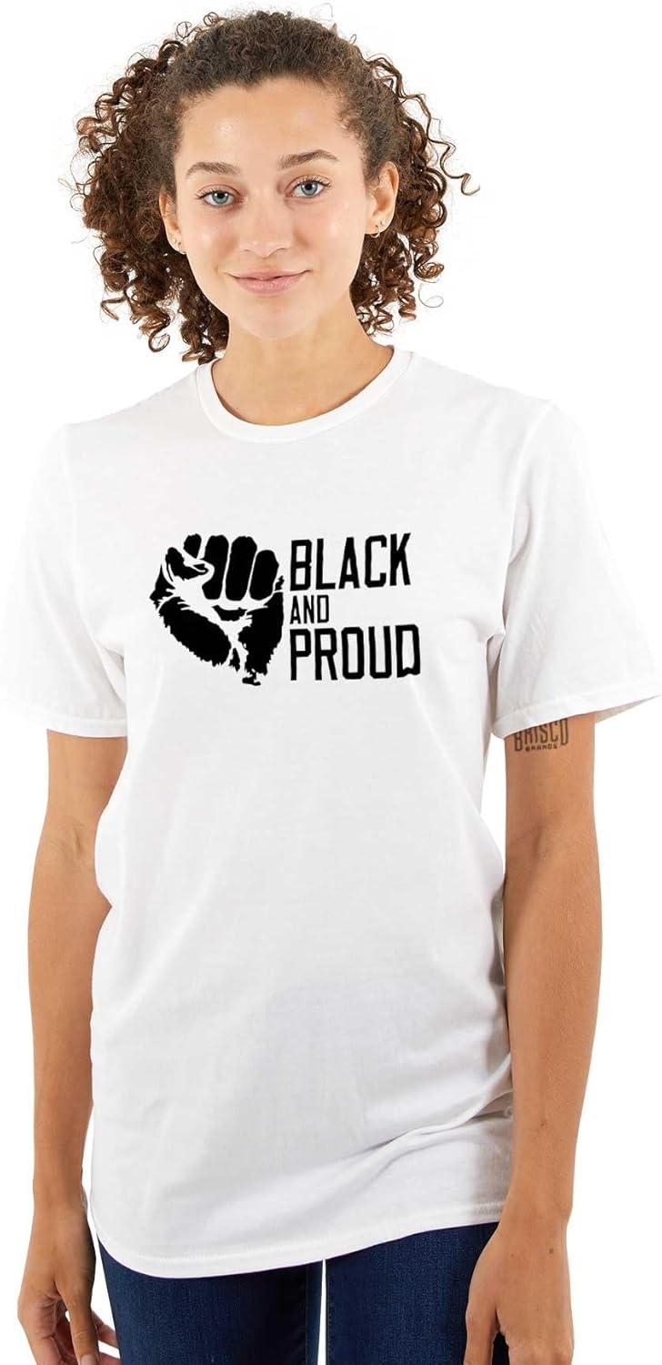 imageBrisco Brands Black and Proud African American Graphic T Shirt Men or WomenWhite