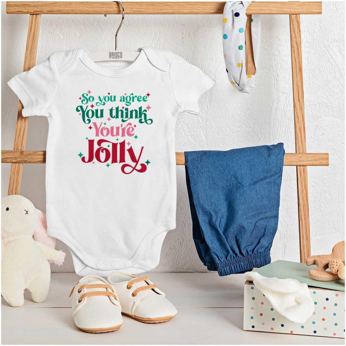 imageBrisco Brands Christmas You Think Youre Jolly Baby Bodysuit Jumper GirlsWhite