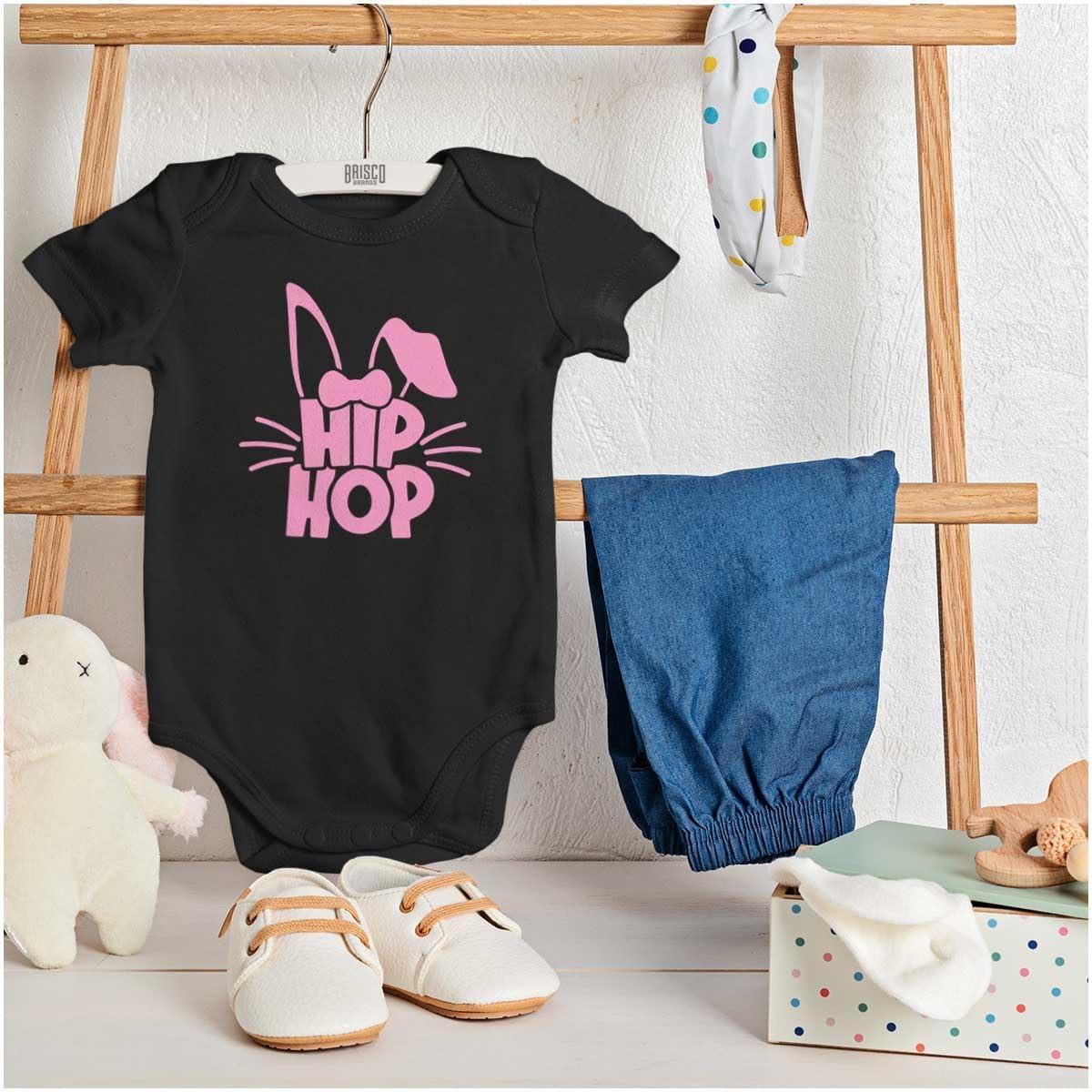 imageBrisco Brands Cute Easter Bunny Humor Hip Hop Pun Baby Bodysuit Jumper GirlsBlack