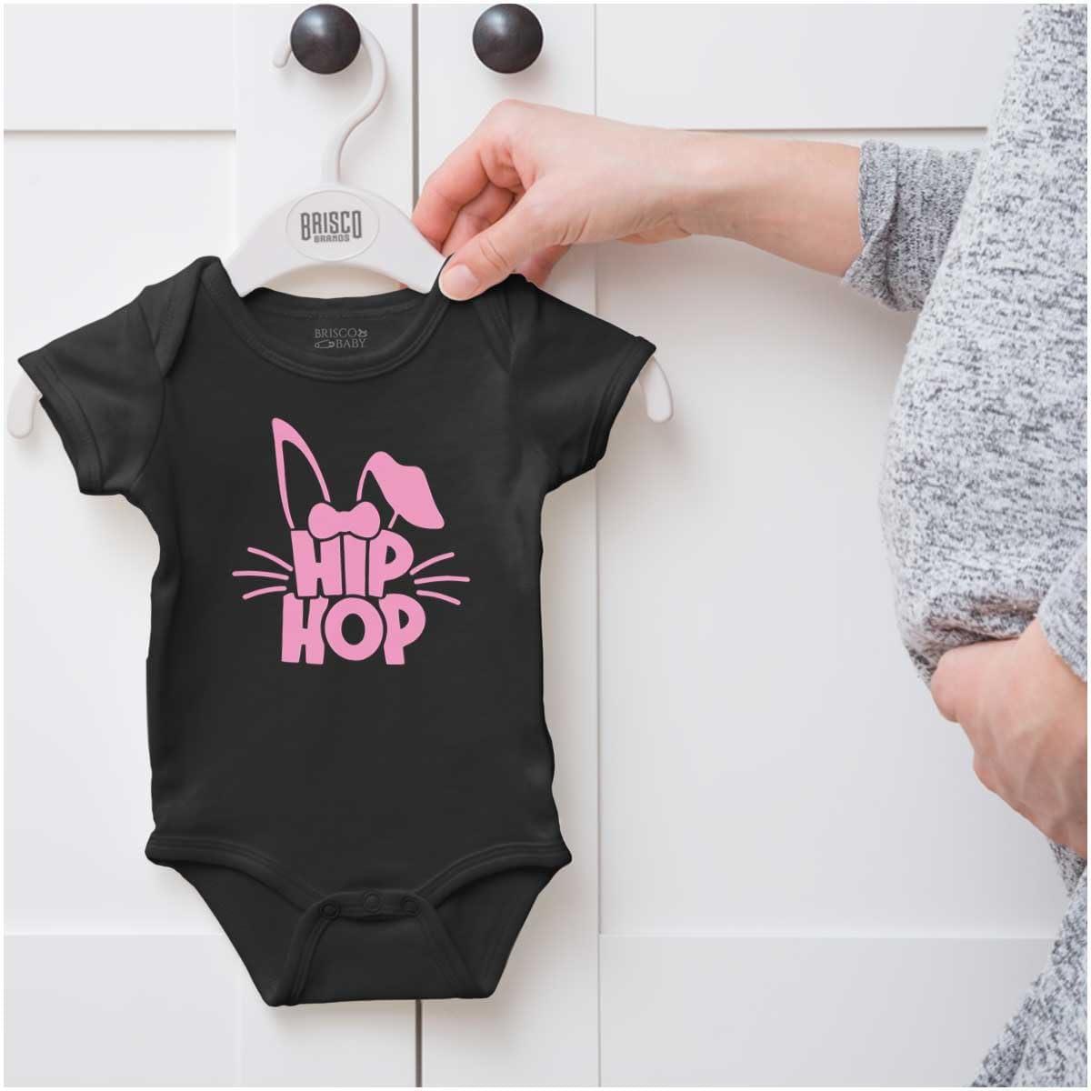 imageBrisco Brands Cute Easter Bunny Humor Hip Hop Pun Baby Bodysuit Jumper GirlsBlack