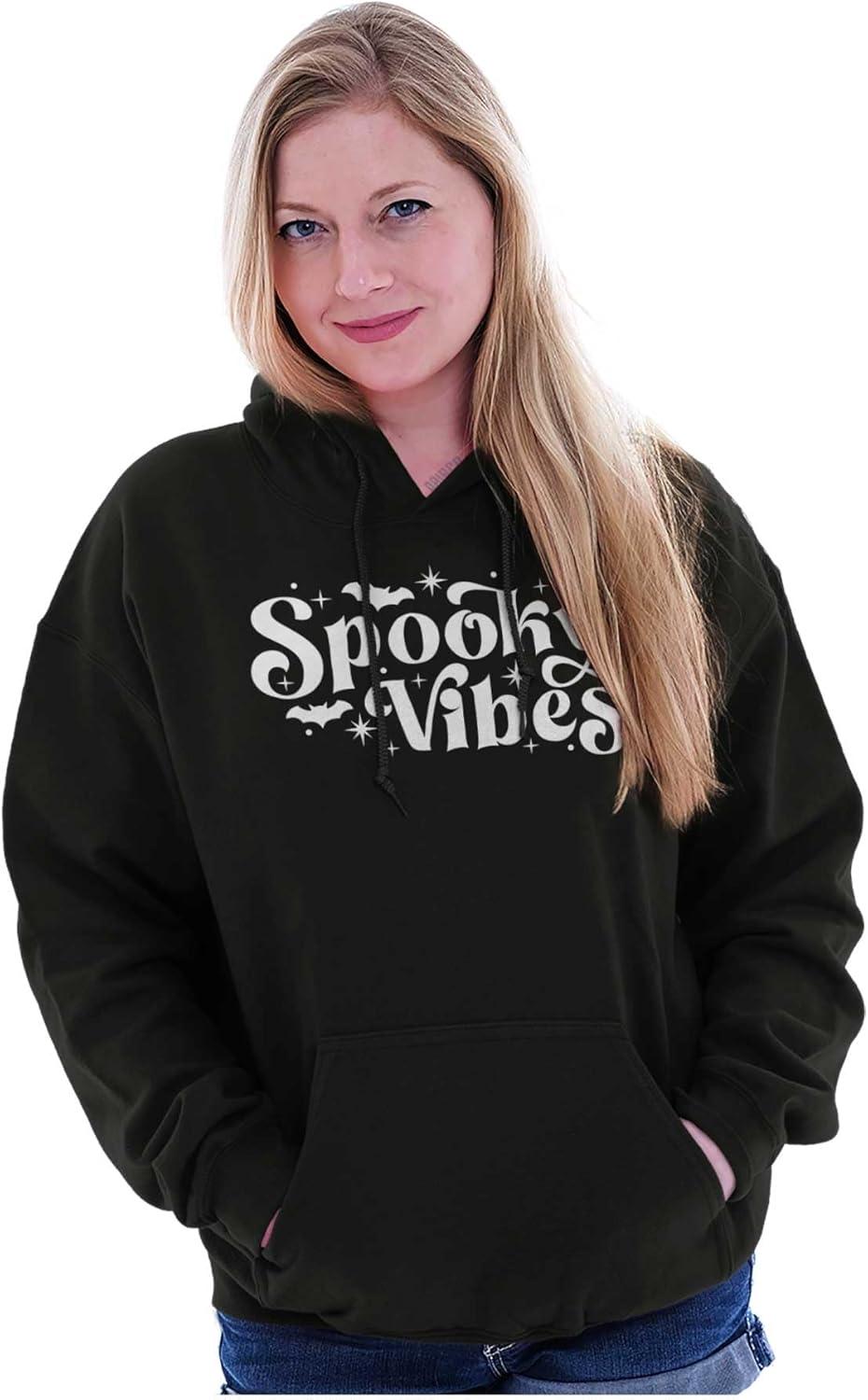 imageBrisco Brands Cute Halloween Witchy Spooky Vibes Hoodie Sweatshirt Women MenBlack