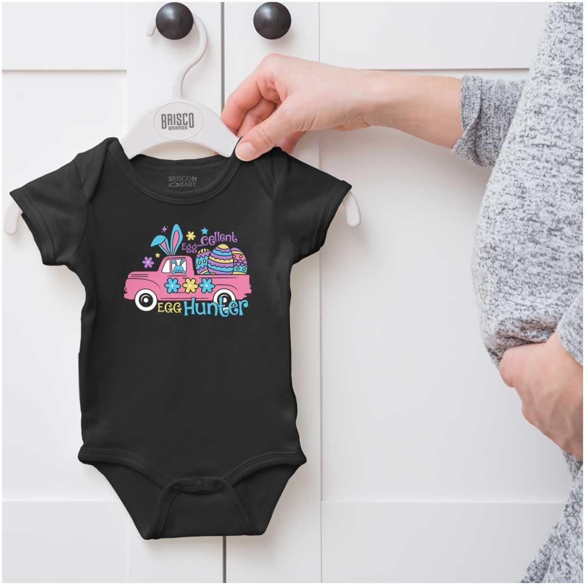 imageBrisco Brands Easter EggCellent Egg Hunter Truck Baby Bodysuit Jumper GirlsBlack