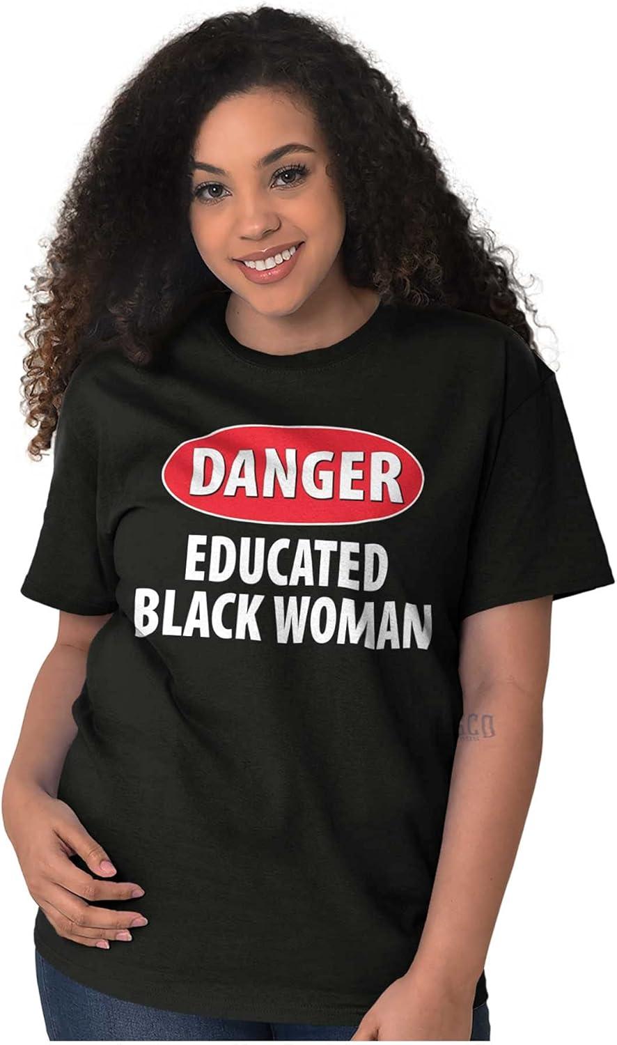 imageBrisco Brands Educated Black African American Woman Womens Graphic T Shirt TeesBlack