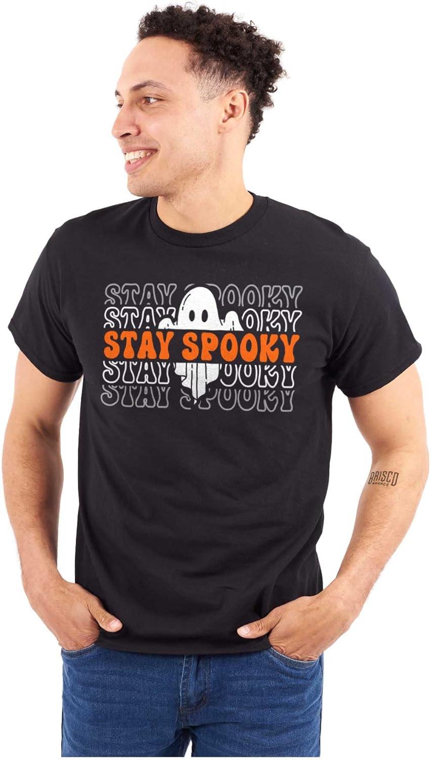 imageBrisco Brands Halloween Ghost Stay Spooky Gradient Graphic T Shirt Men or WomenBlack