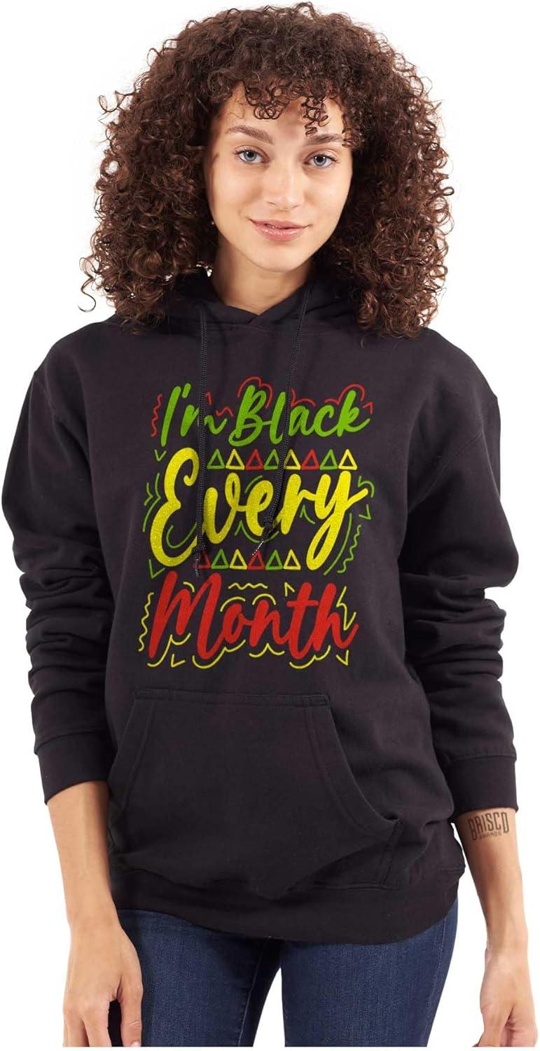 imageBrisco Brands Im Black Every Month Empowerment Hoodie Sweatshirt WomenBlack