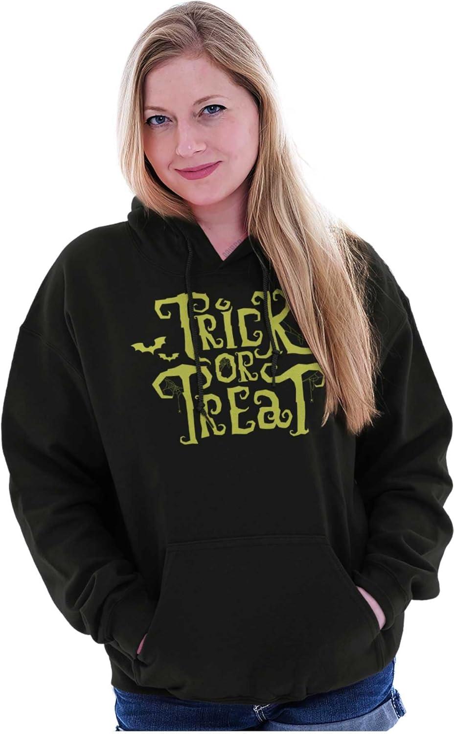 imageBrisco Brands Spooky Halloween Trick or Treat Hoodie Sweatshirt Women MenBlack