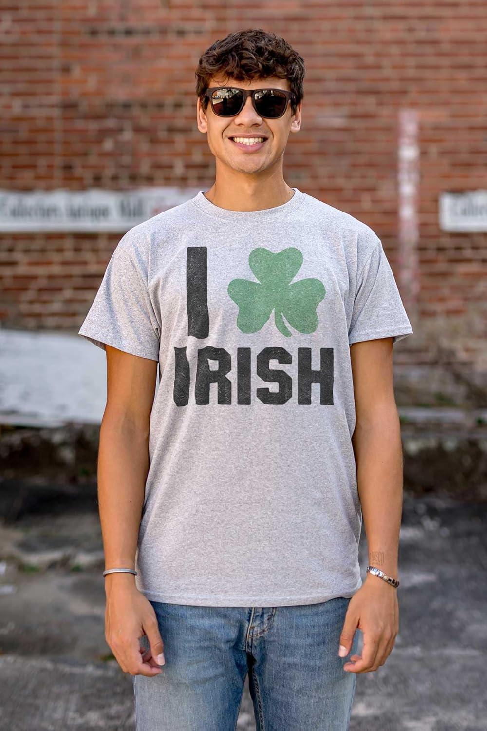 imageBrisco Brands St Patricks Day Irish Pride Shamrock Graphic T Shirt Men or WomenSport Grey