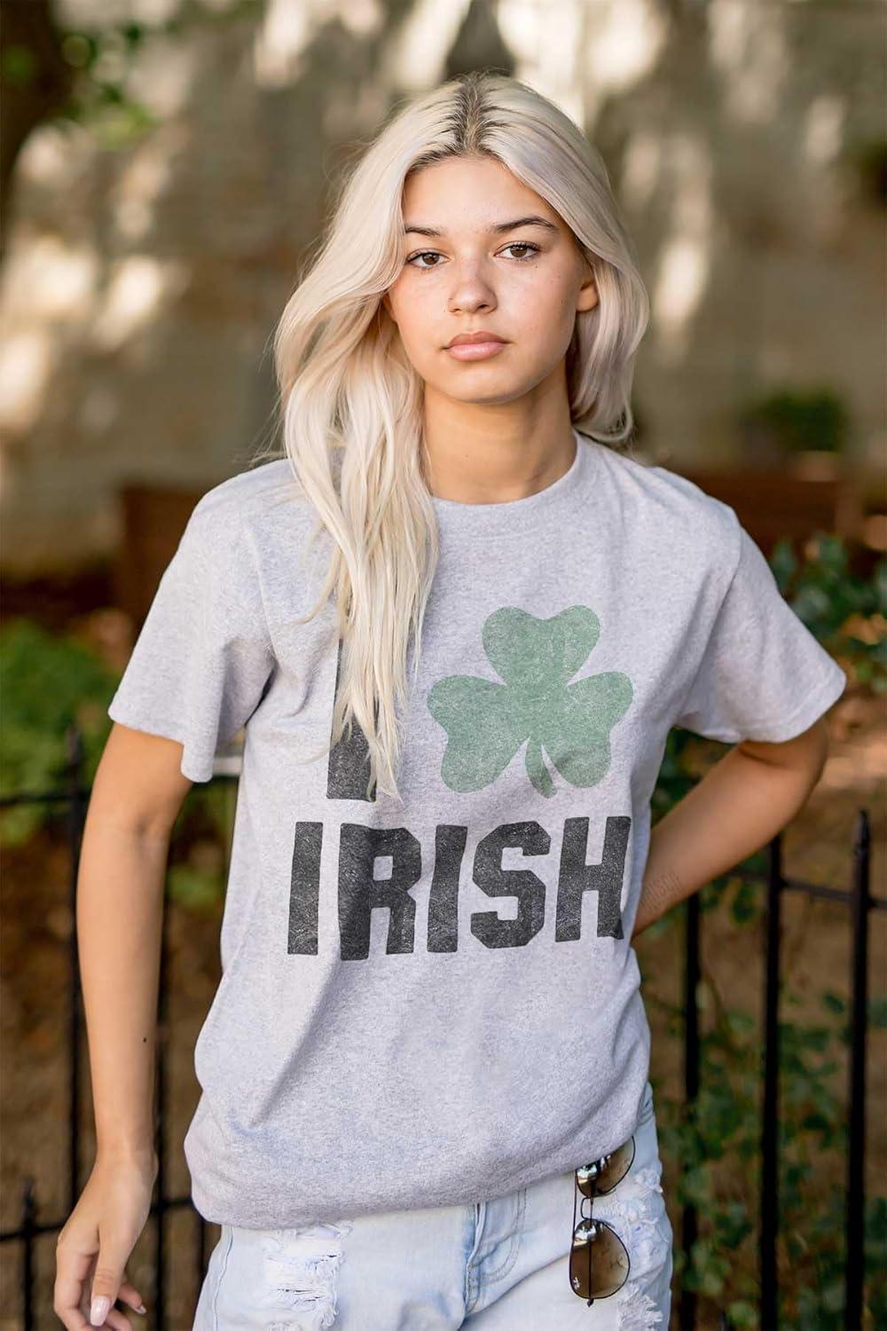 imageBrisco Brands St Patricks Day Irish Pride Shamrock Graphic T Shirt Men or WomenSport Grey