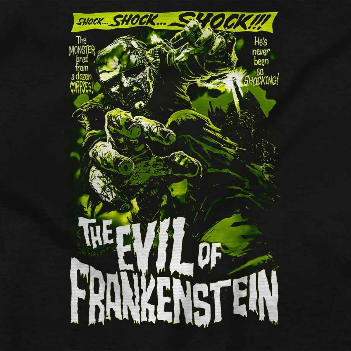 imageBrisco Brands The Evil of Frankenstein Movie Poster Womens Slim Fit Graphic TeeBlack