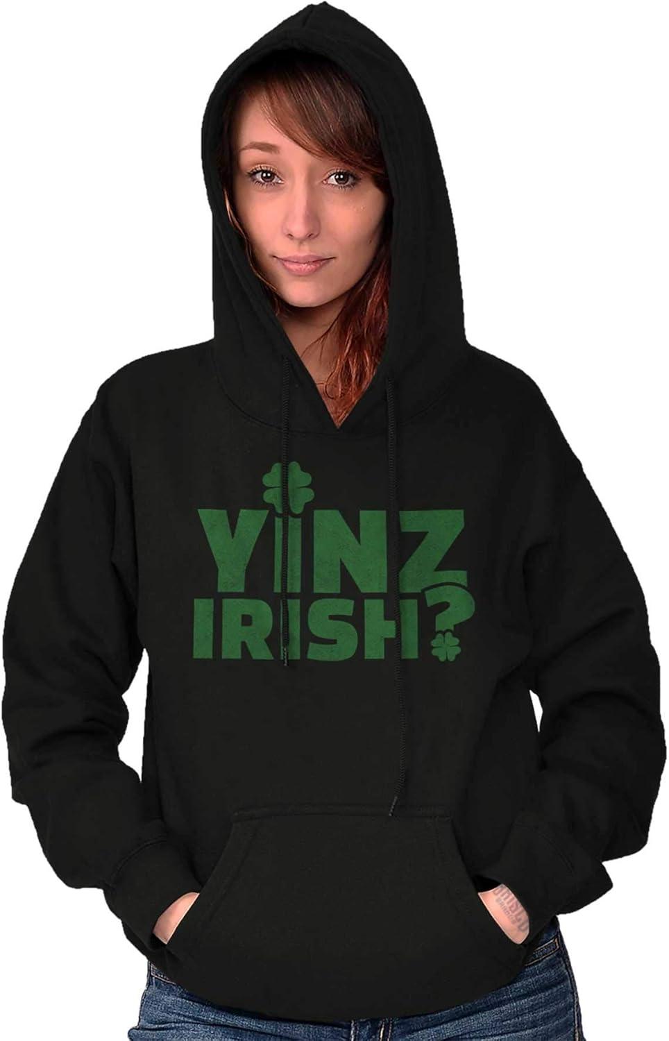 imageBrisco Brands Yinz Irish Funny St Patricks Day Hoodie Sweatshirt Women MenBlack