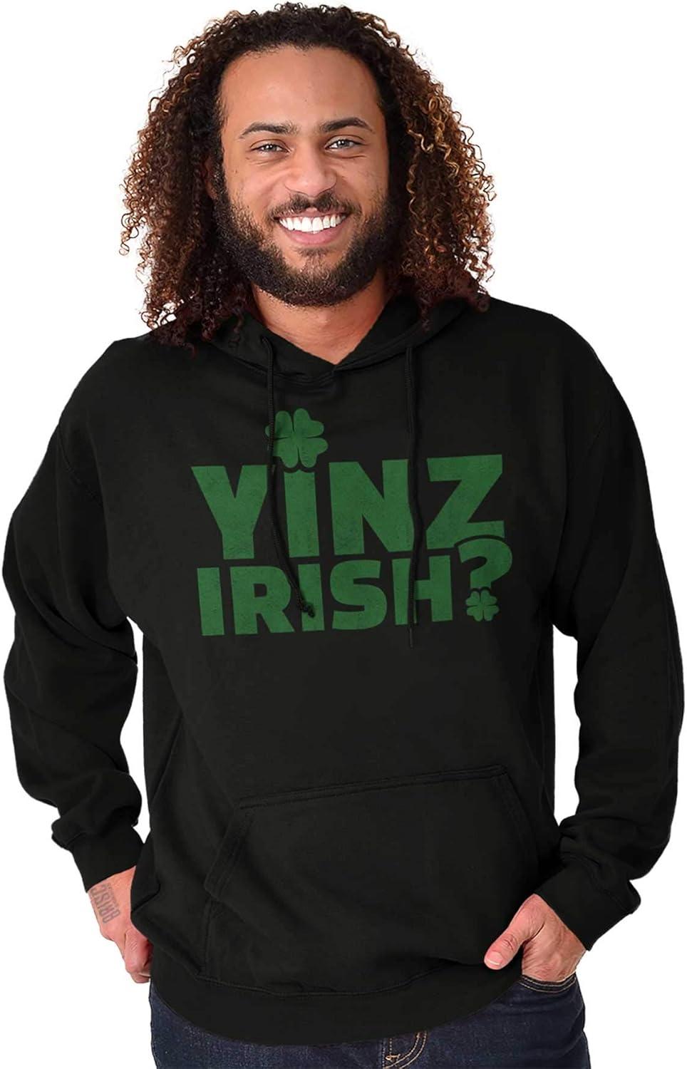 imageBrisco Brands Yinz Irish Funny St Patricks Day Hoodie Sweatshirt Women MenBlack