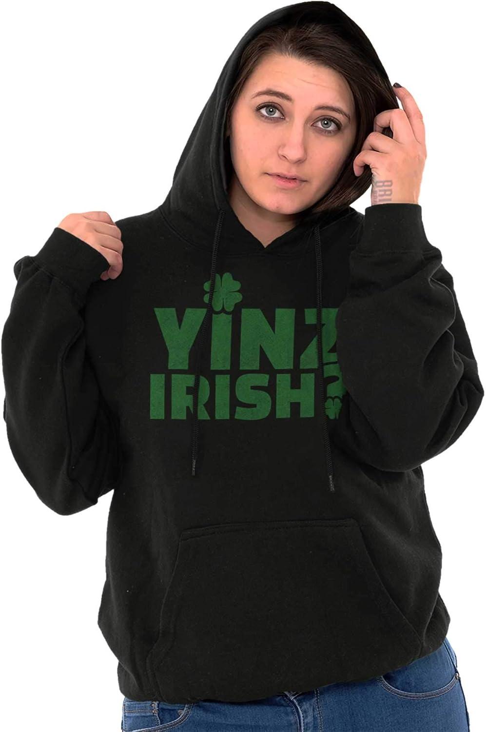 imageBrisco Brands Yinz Irish Funny St Patricks Day Hoodie Sweatshirt Women MenBlack