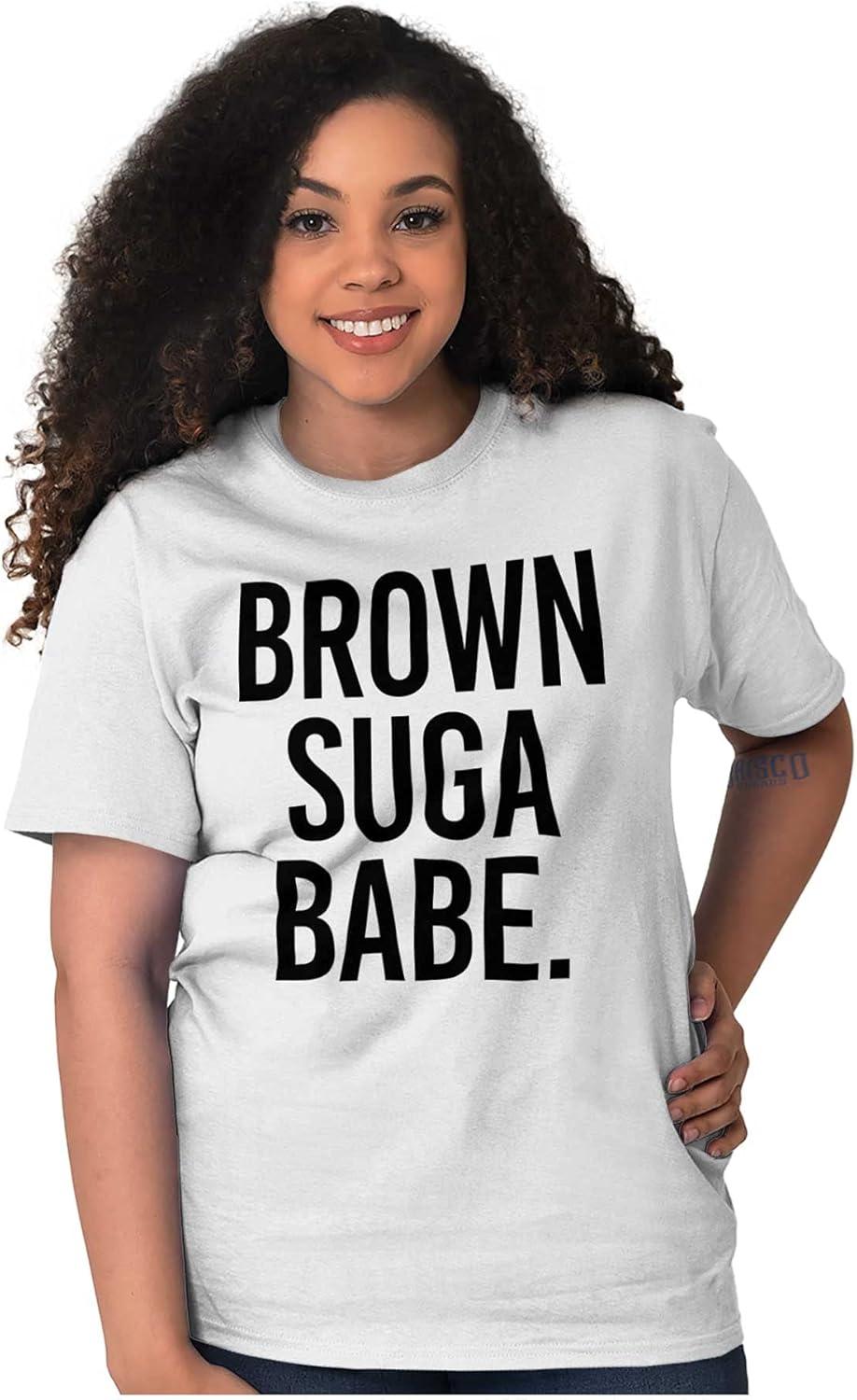 imageBrown Sugar Babe Cute Black Queen Womens Graphic T Shirt TeesWhite