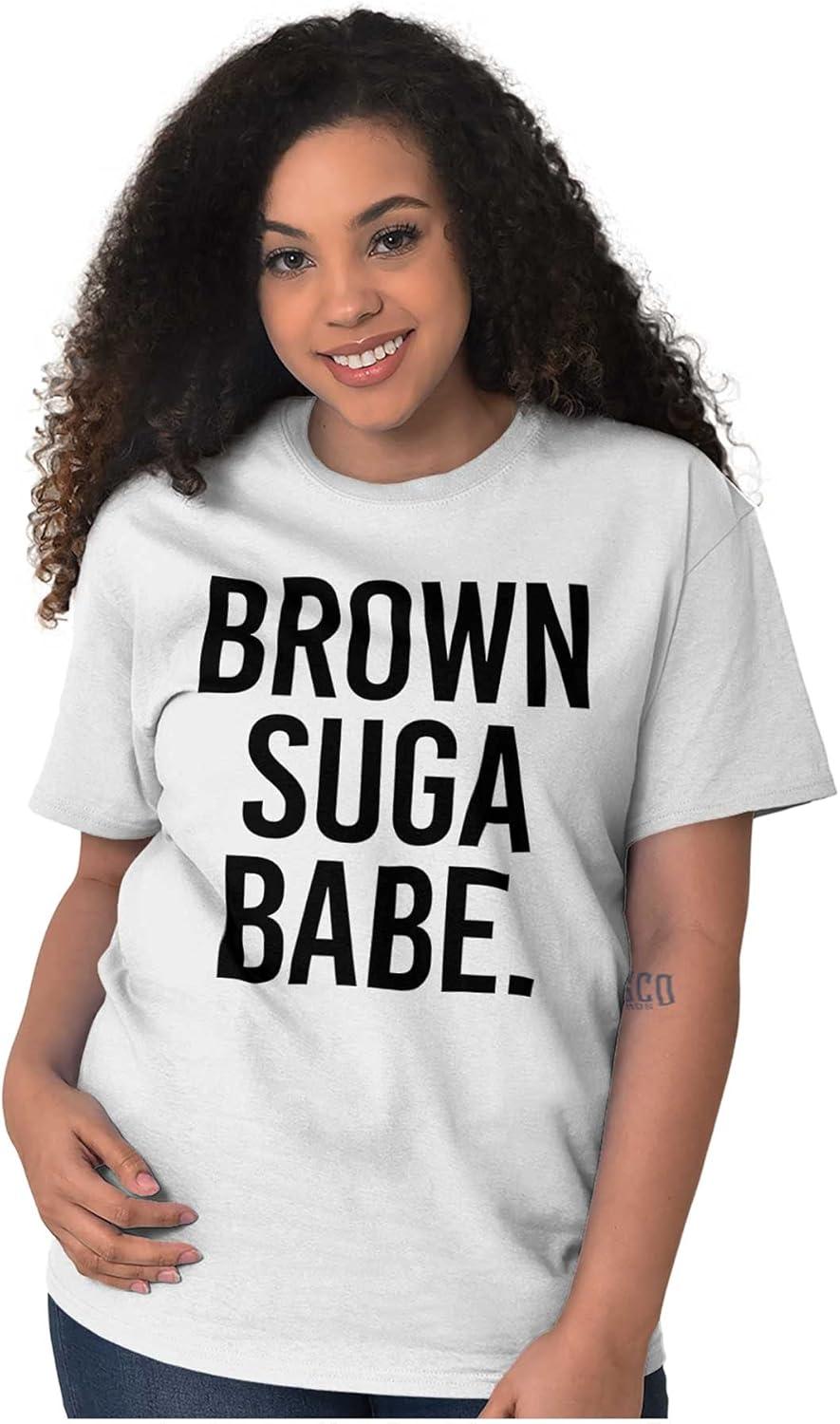 imageBrown Sugar Babe Cute Black Queen Womens Graphic T Shirt TeesWhite