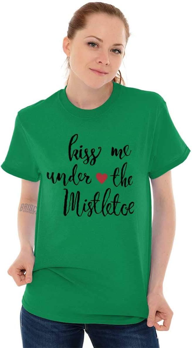 imageChristmas Kiss Me Under The Mistletoe Womens Graphic T Shirt TeesIrish Green