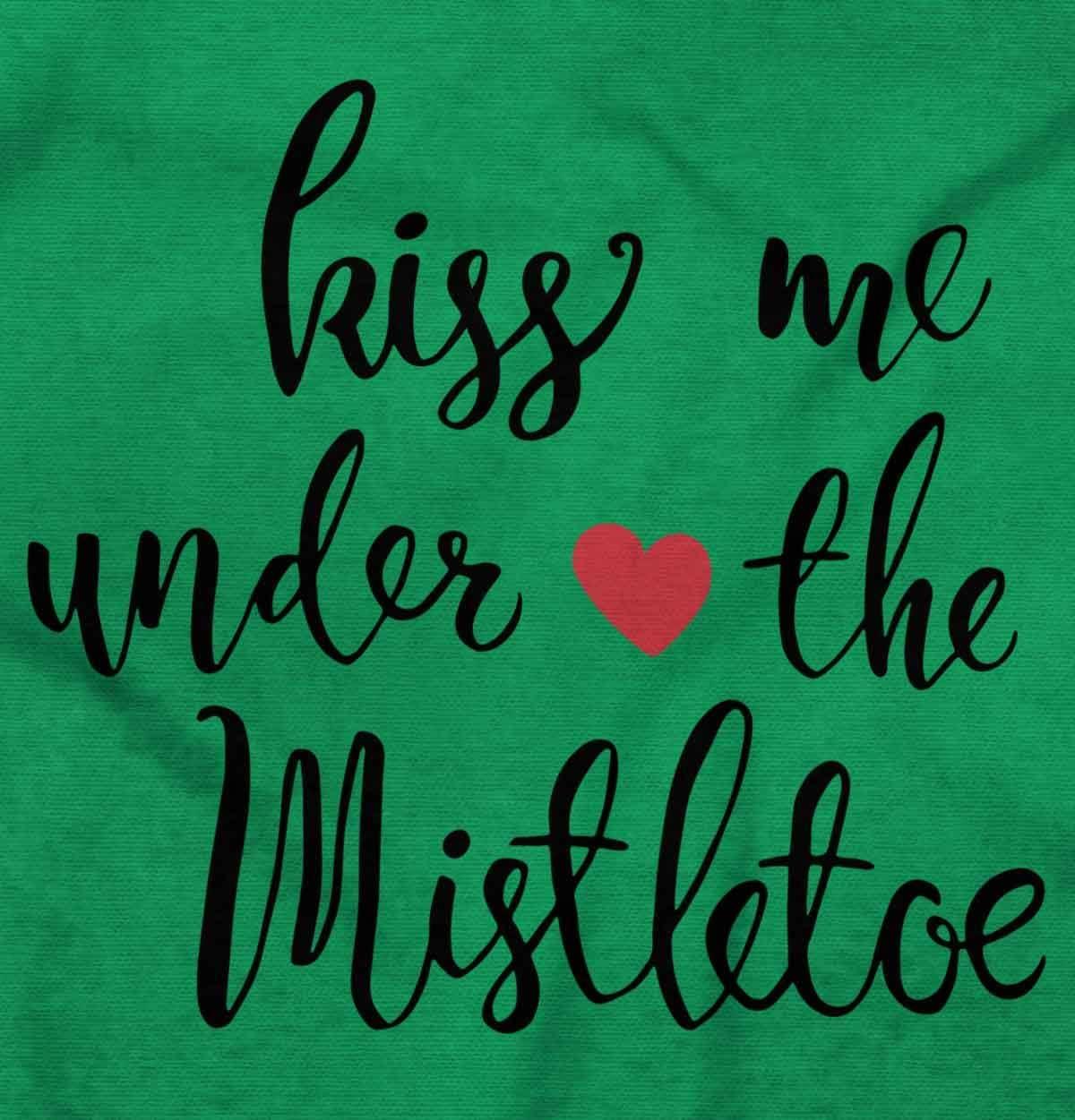 imageChristmas Kiss Me Under The Mistletoe Womens Graphic T Shirt TeesIrish Green
