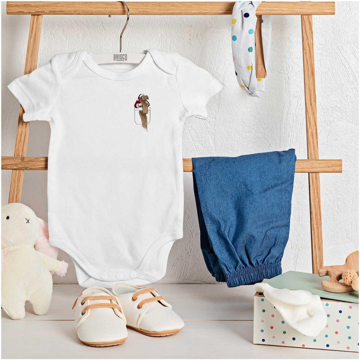 imageChristmas Santas Checklist Pocket Baby Romper Boys or GirlsWhite