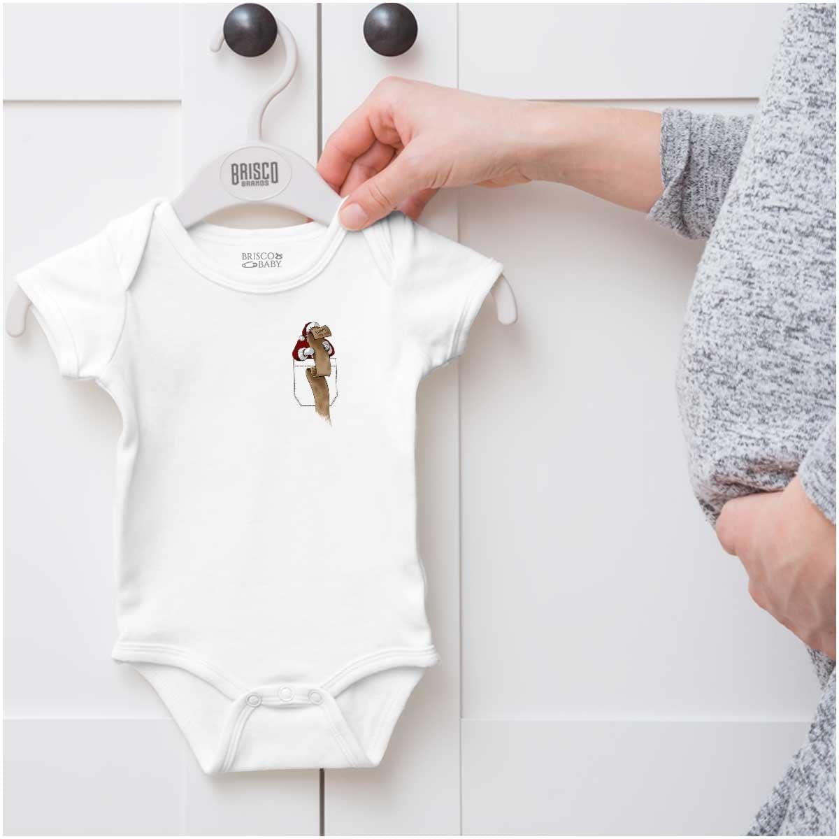 imageChristmas Santas Checklist Pocket Baby Romper Boys or GirlsWhite