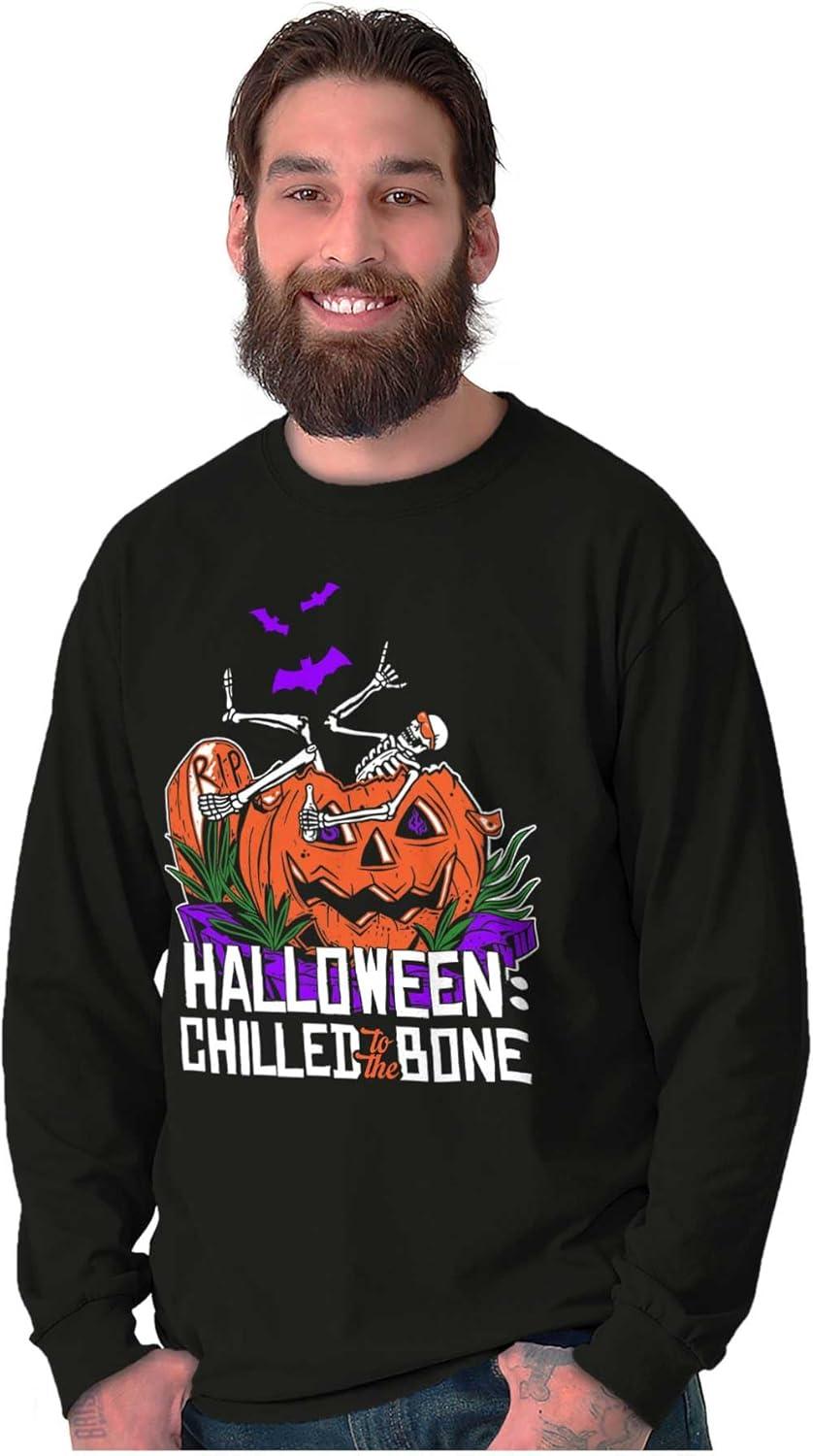 imageFunny Halloween Chilled to The Bone Long Sleeve Tshirt Men WomenBlack