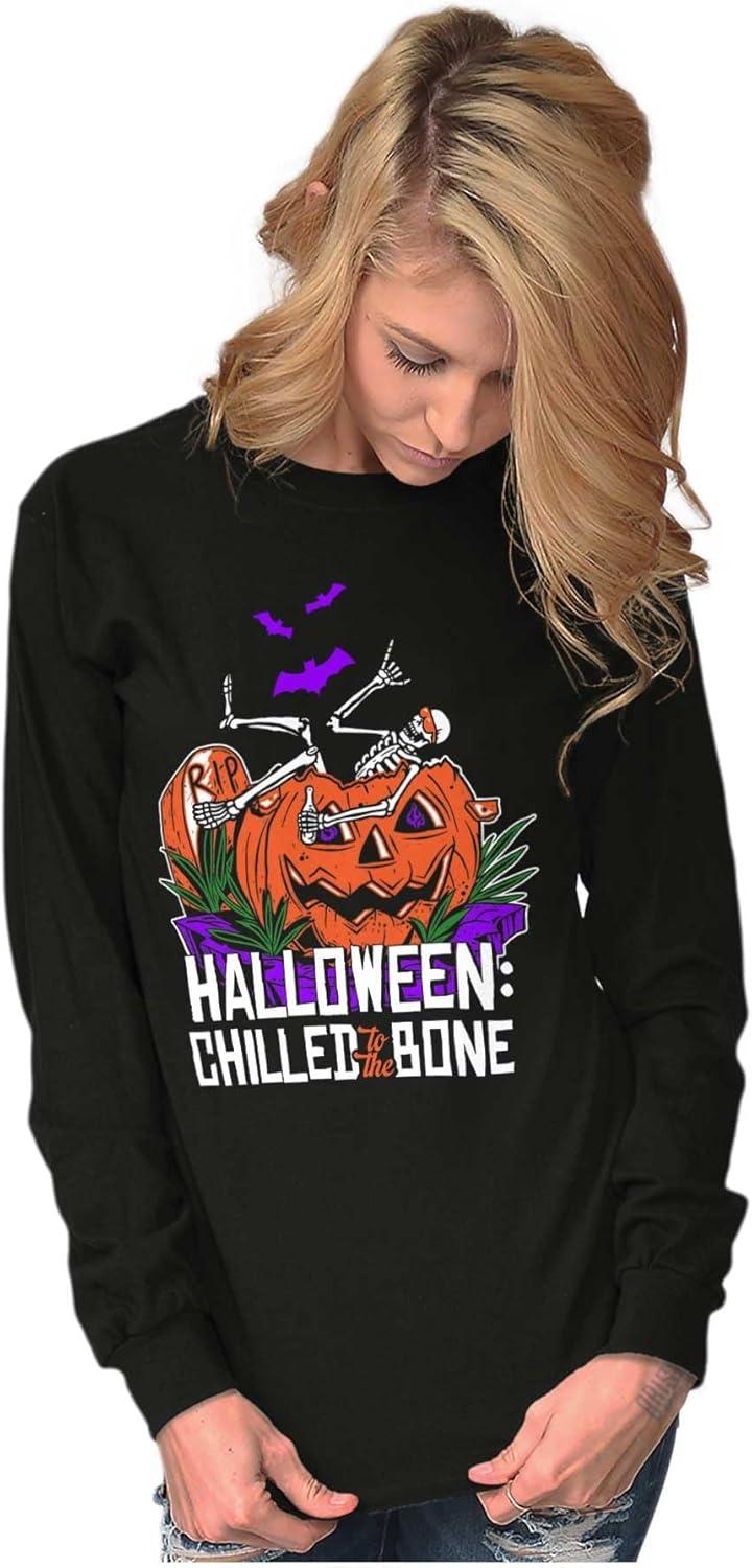 imageFunny Halloween Chilled to The Bone Long Sleeve Tshirt Men WomenBlack