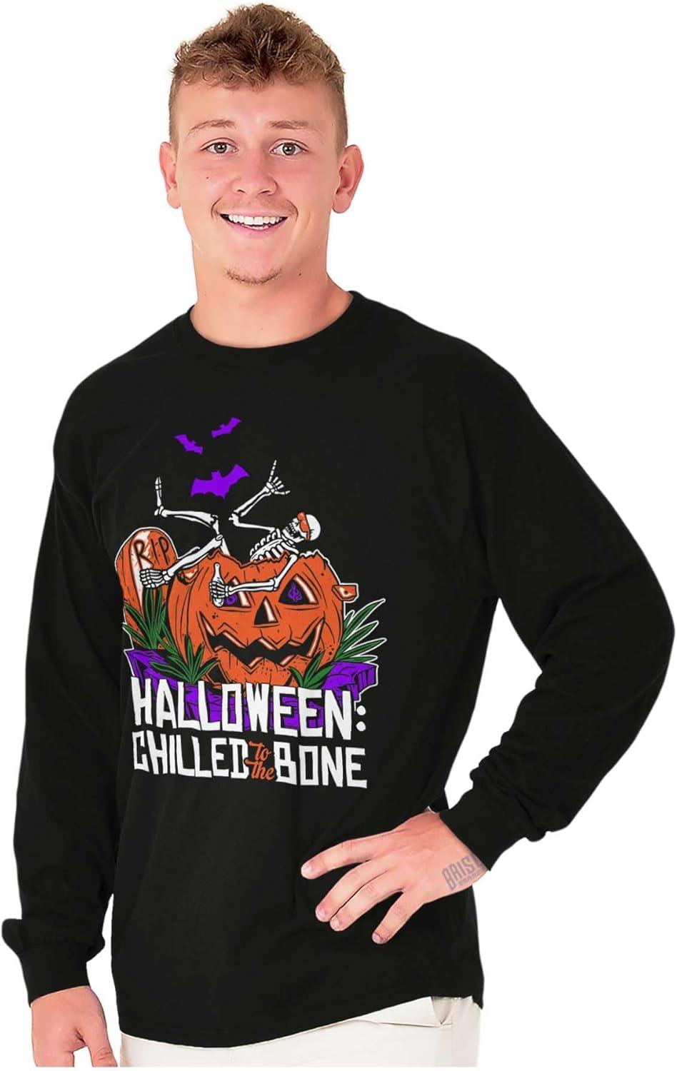 imageFunny Halloween Chilled to The Bone Long Sleeve Tshirt Men WomenBlack