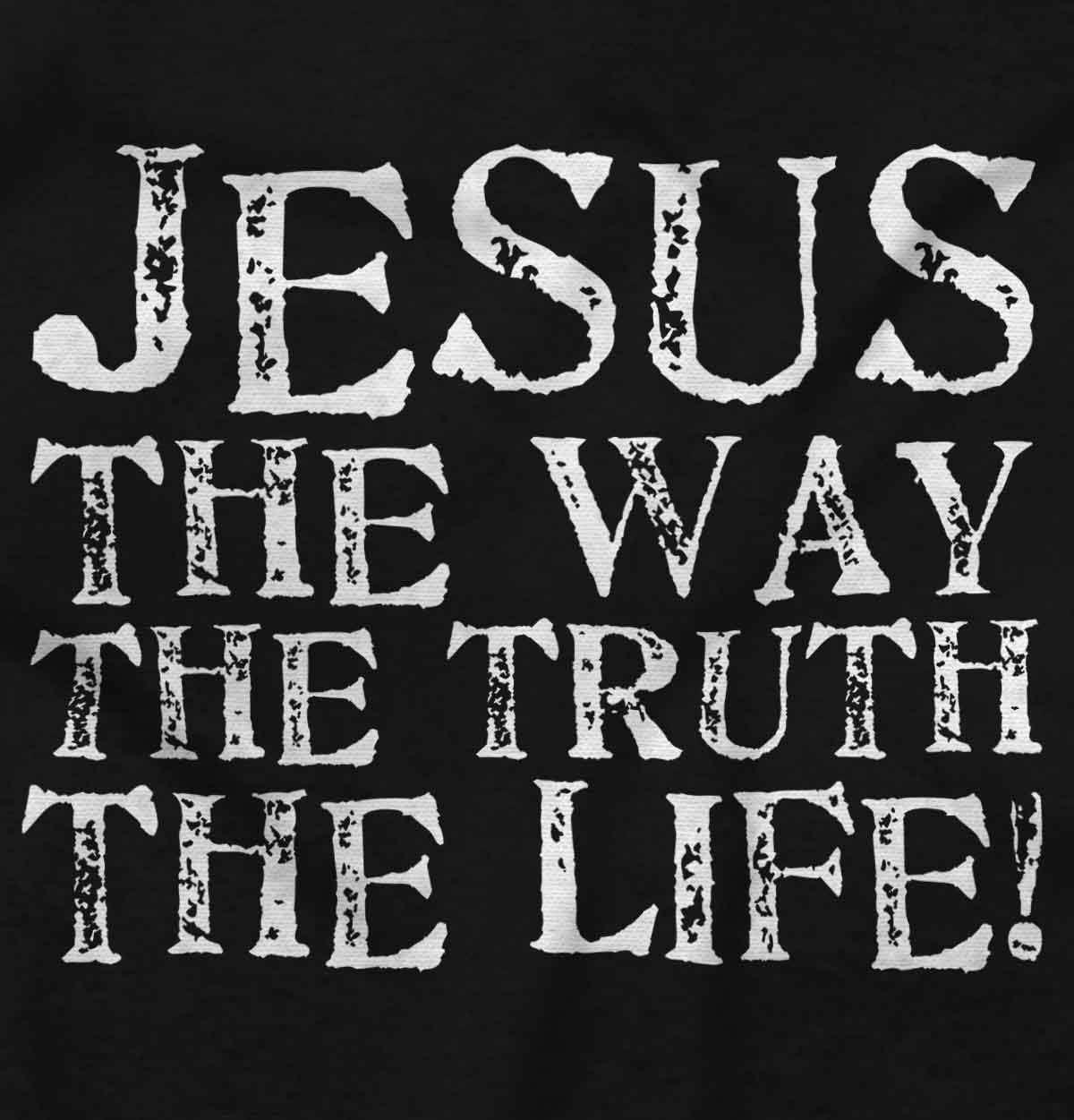 imageJesus The Way Truth Life Christian Womens Slim Fit Graphic TeeBlack