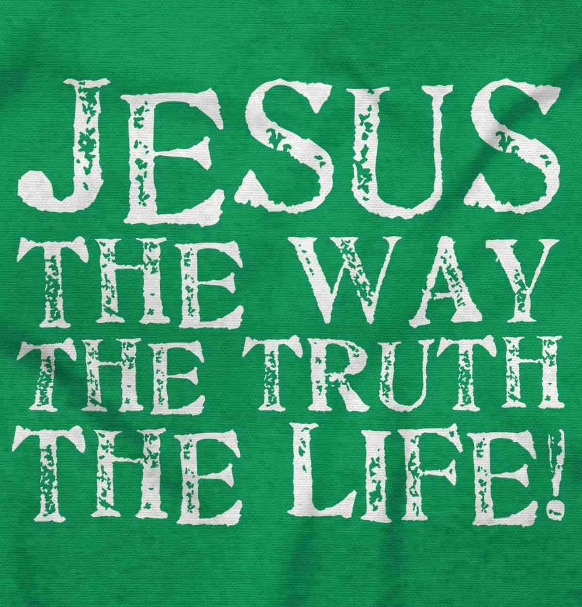 imageJesus The Way Truth Life Christian Womens Slim Fit Graphic TeeIrish Green