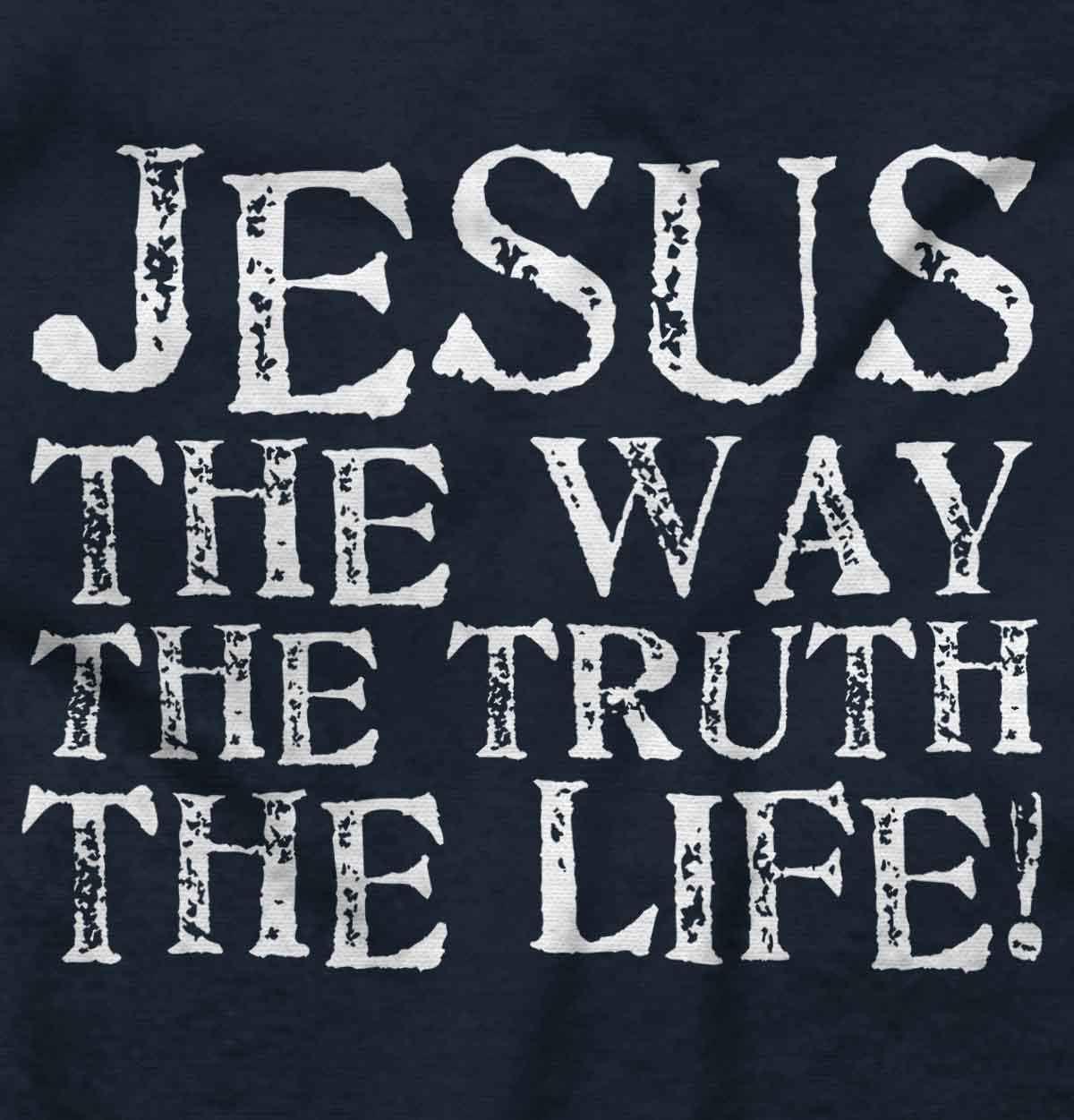 imageJesus The Way Truth Life Christian Womens Slim Fit Graphic TeeNavy