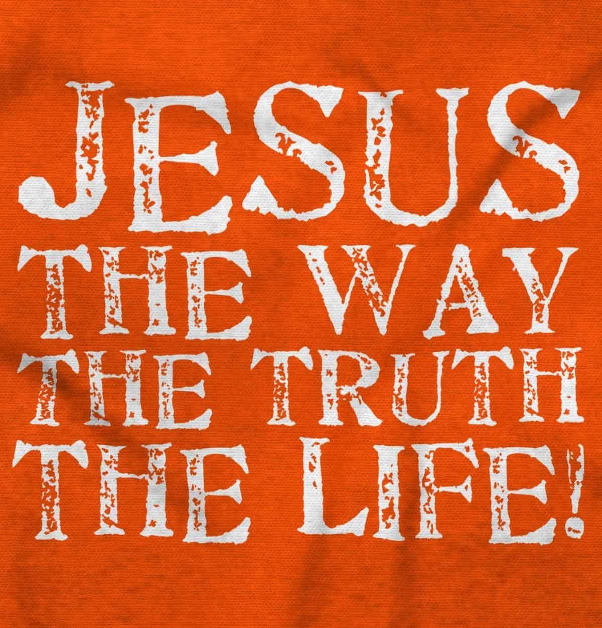 imageJesus The Way Truth Life Christian Womens Slim Fit Graphic TeeOrange