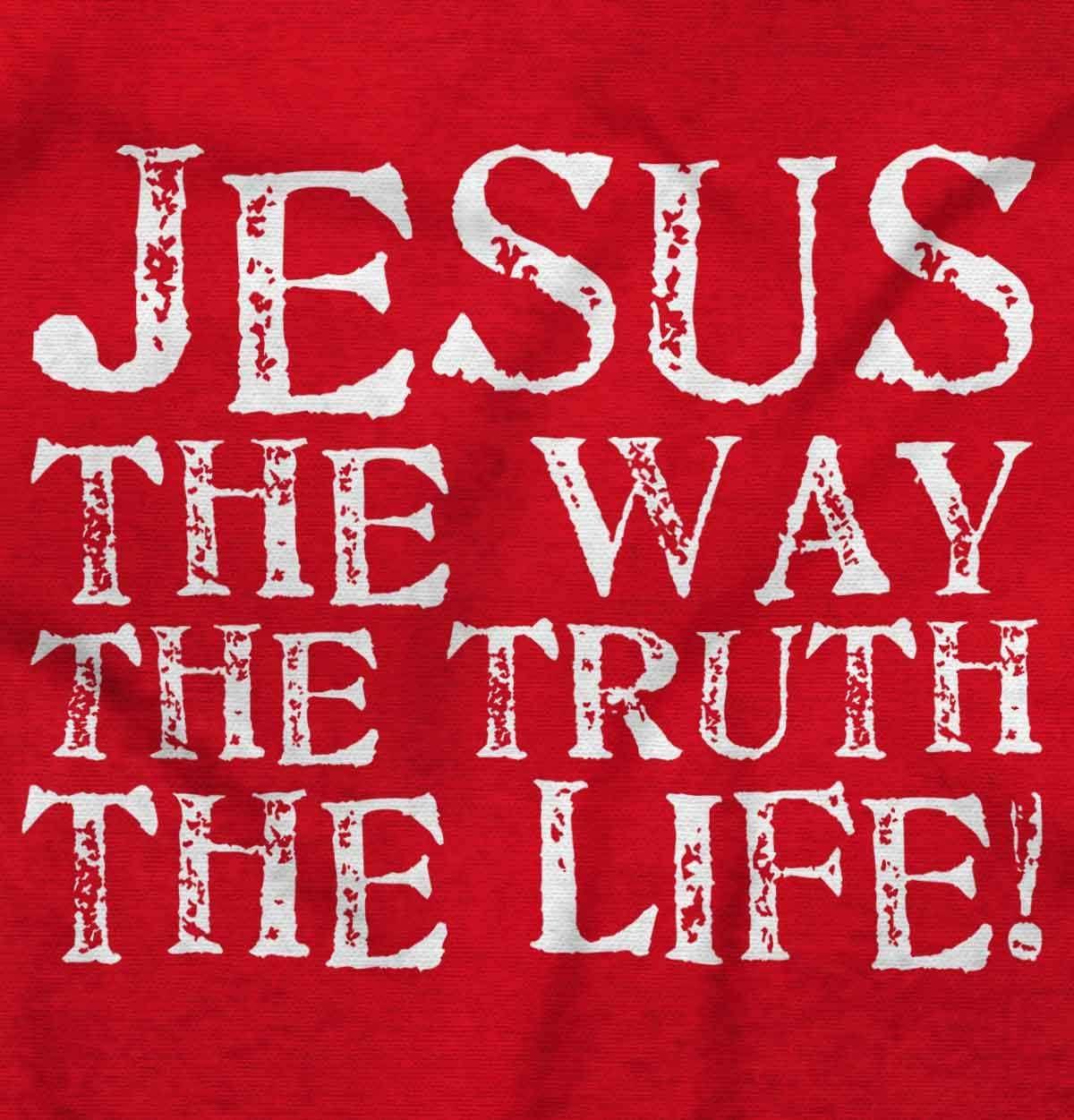 imageJesus The Way Truth Life Christian Womens Slim Fit Graphic TeeRed