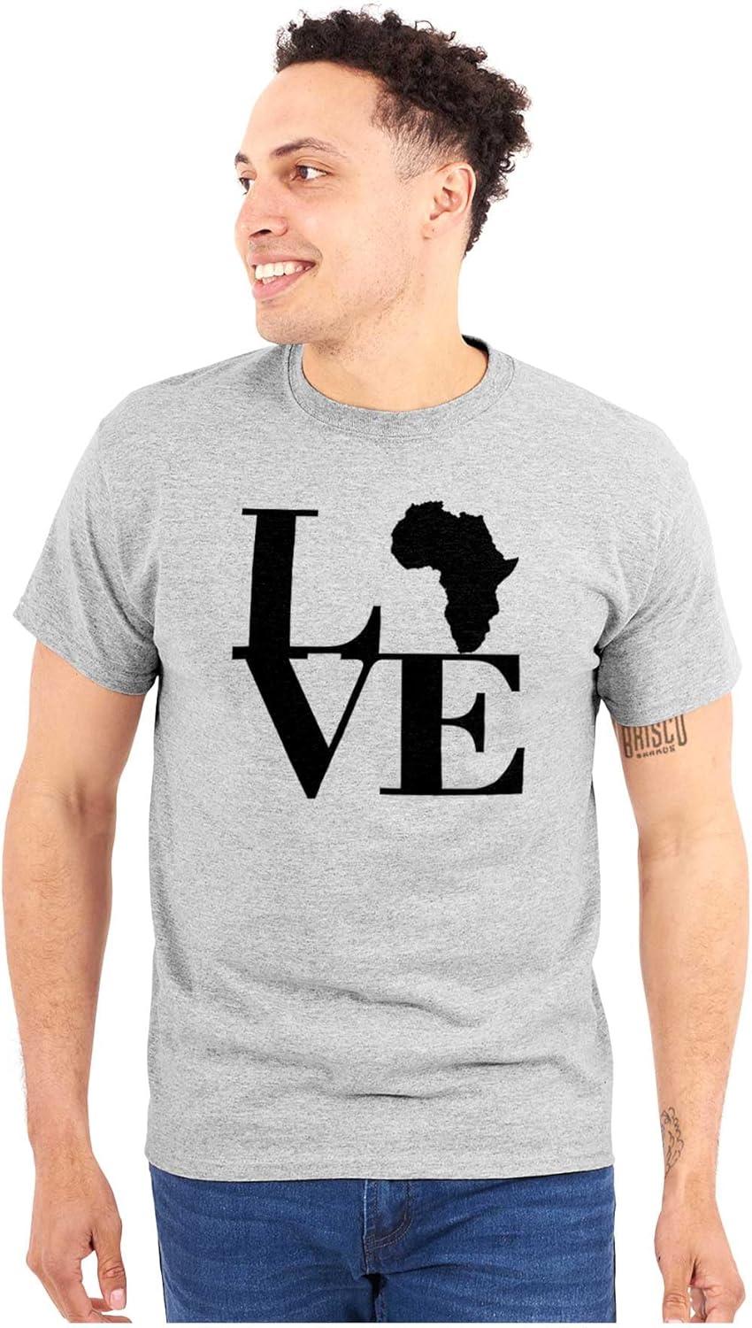 imageLove Africa Map Black African Pride Graphic T Shirt Men or WomenSport Grey