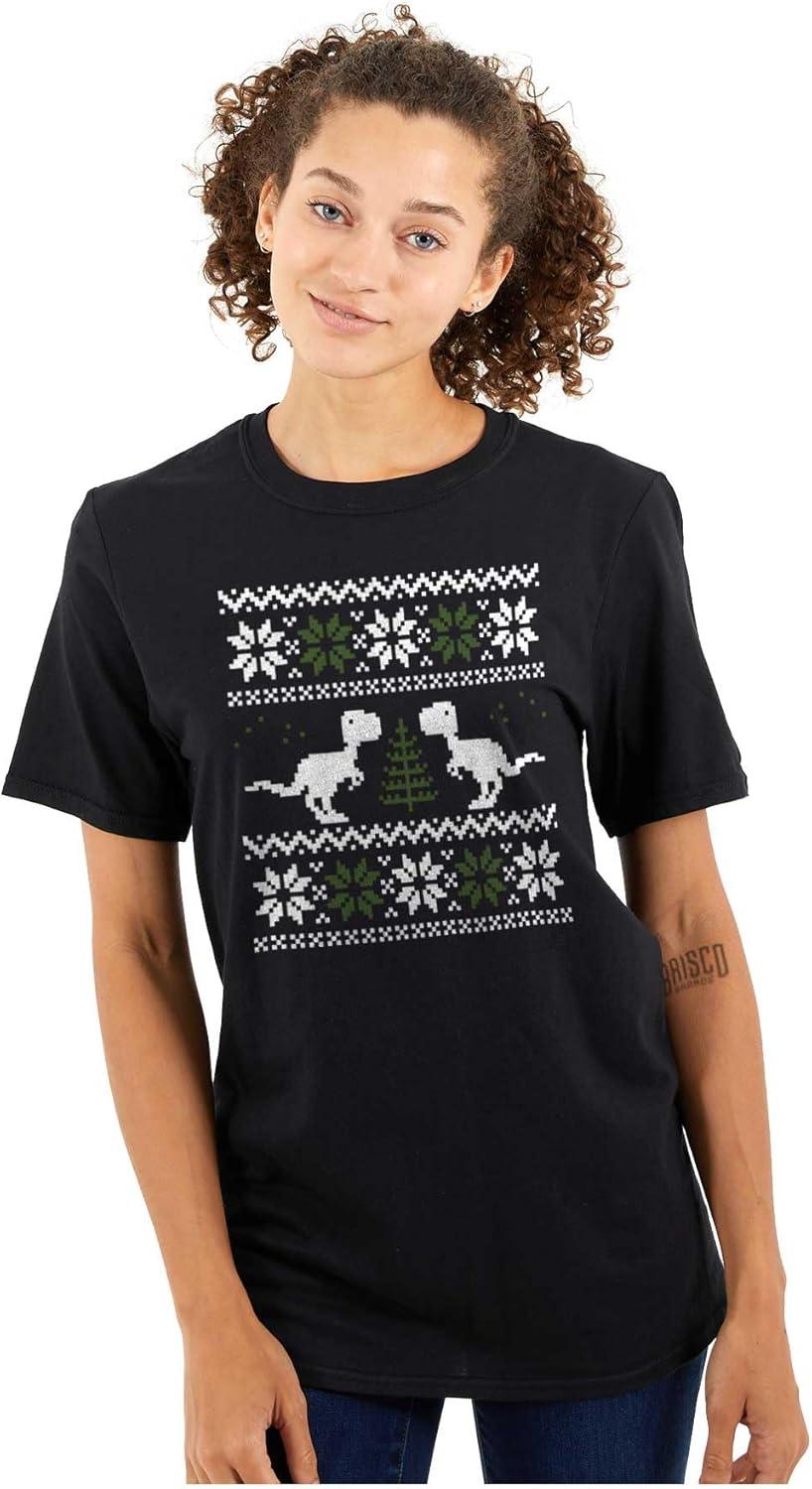 imageUgly Christmas TRex Dinosaur Party Graphic T Shirt Men or WomenBlack