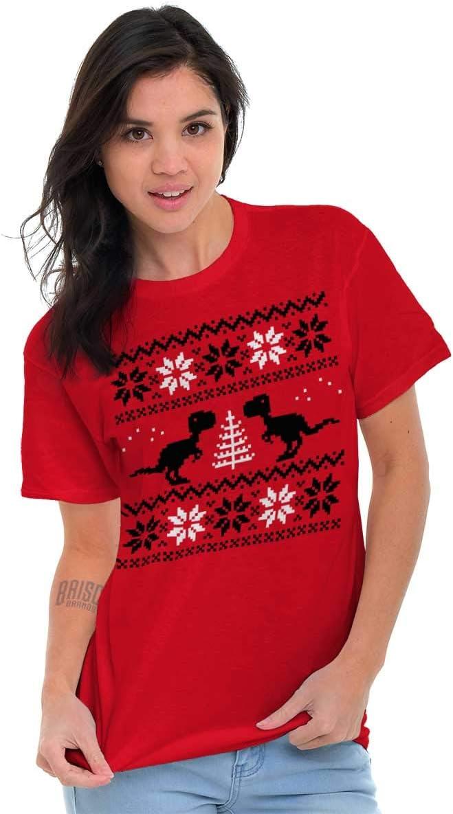 imageUgly Christmas TRex Dinosaur Party Graphic T Shirt Men or WomenRed