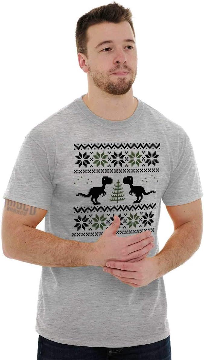 imageUgly Christmas TRex Dinosaur Party Graphic T Shirt Men or WomenSport Grey