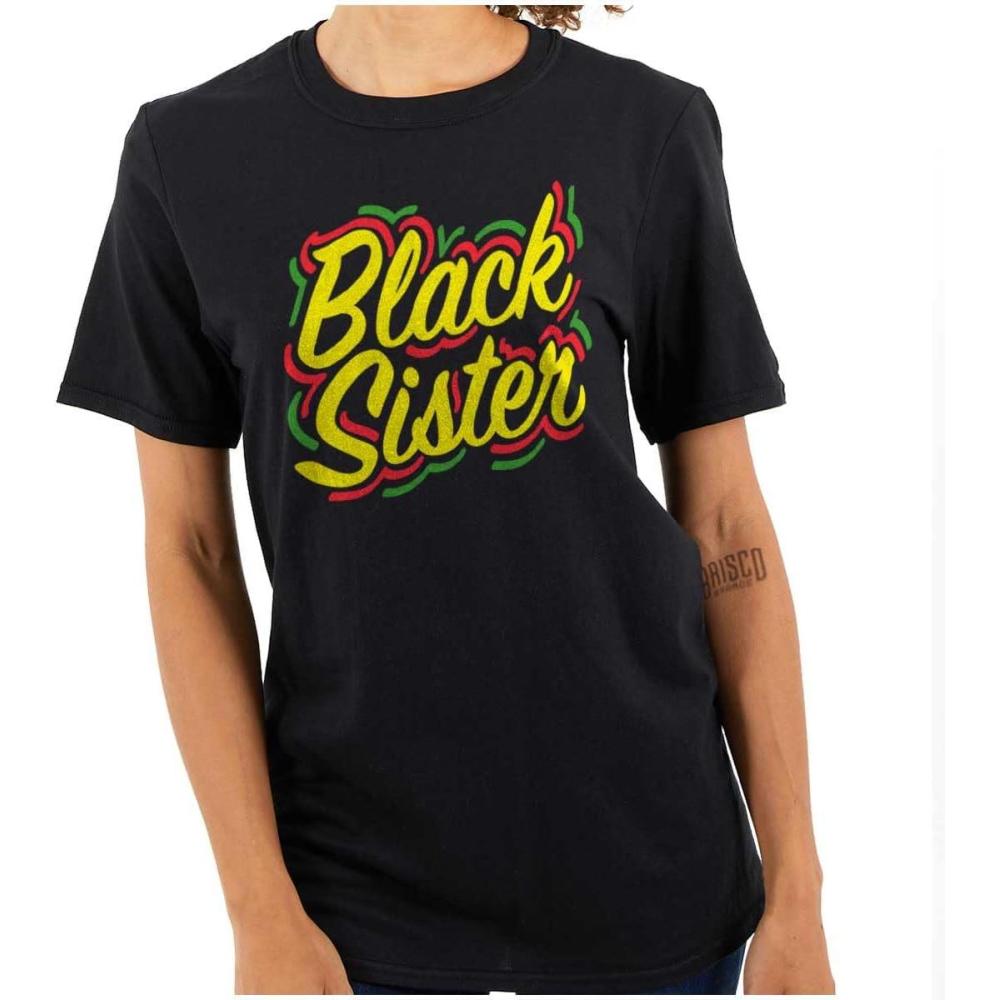 imageBrisco Brands Black Sister Empowerment Quote Womens Graphic T Shirt TeesBlack