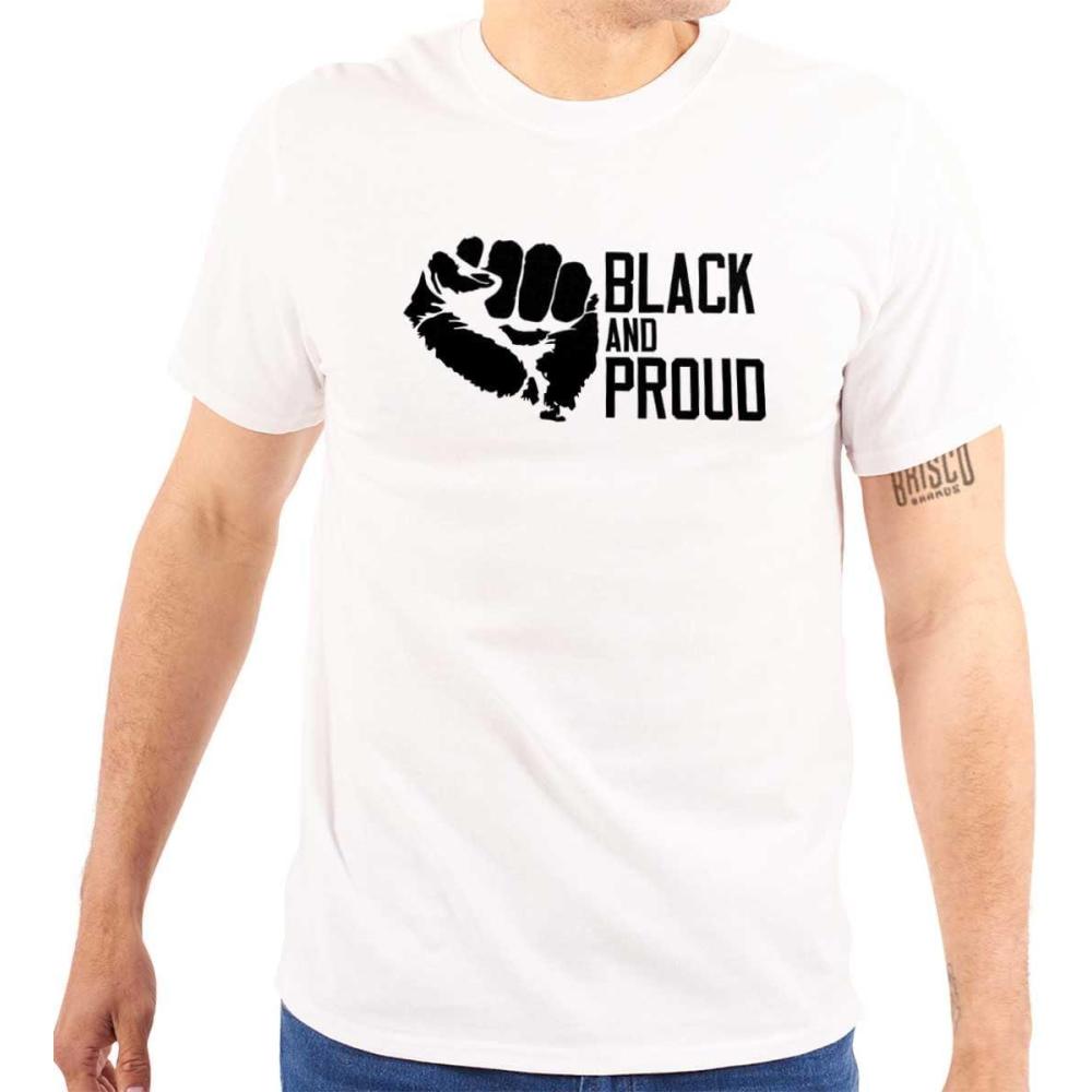 imageBrisco Brands Black and Proud African American Graphic T Shirt Men or WomenWhite