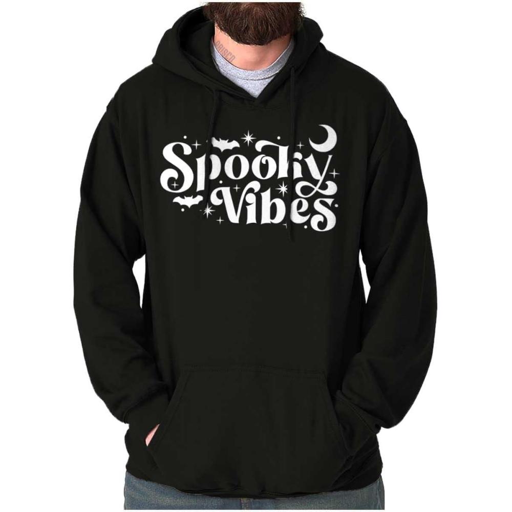 imageBrisco Brands Cute Halloween Witchy Spooky Vibes Hoodie Sweatshirt Women MenBlack