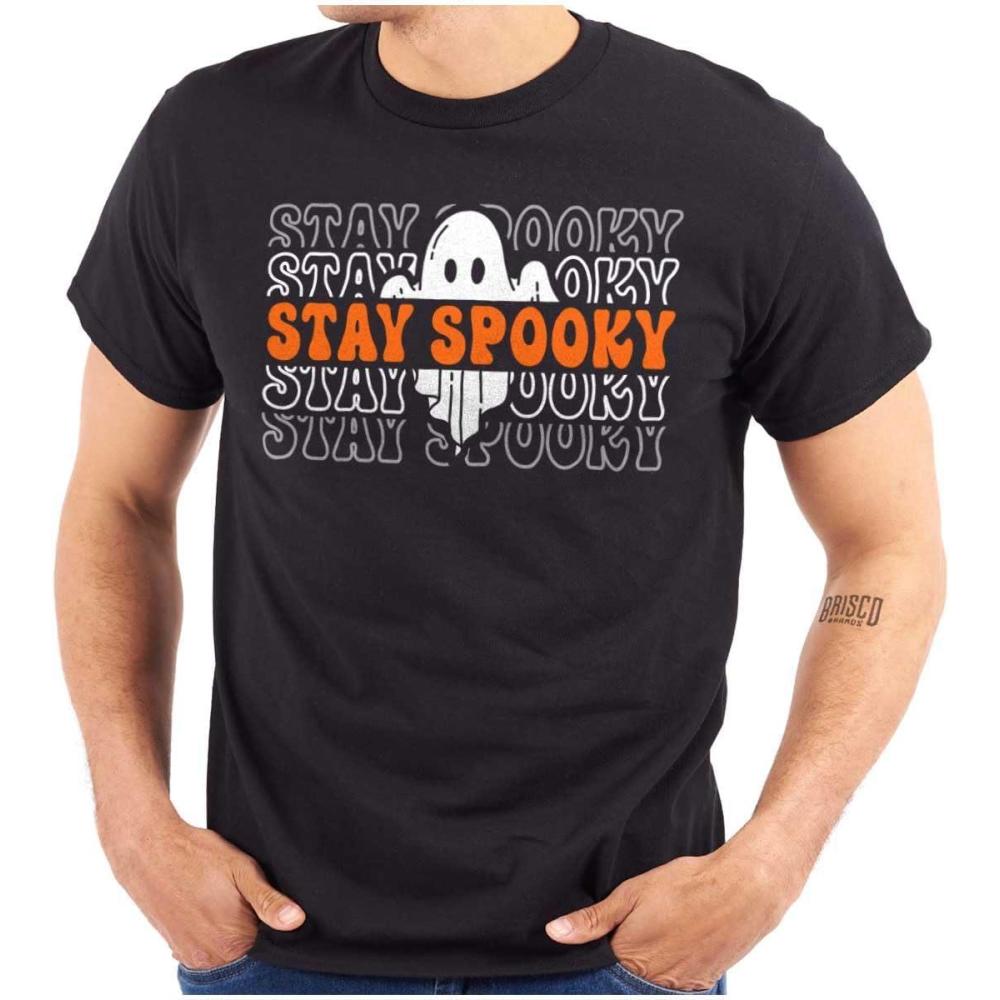 imageBrisco Brands Halloween Ghost Stay Spooky Gradient Graphic T Shirt Men or WomenBlack