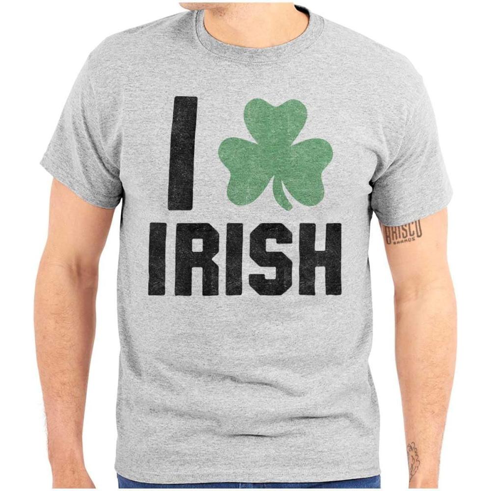 imageBrisco Brands St Patricks Day Irish Pride Shamrock Graphic T Shirt Men or WomenSport Grey