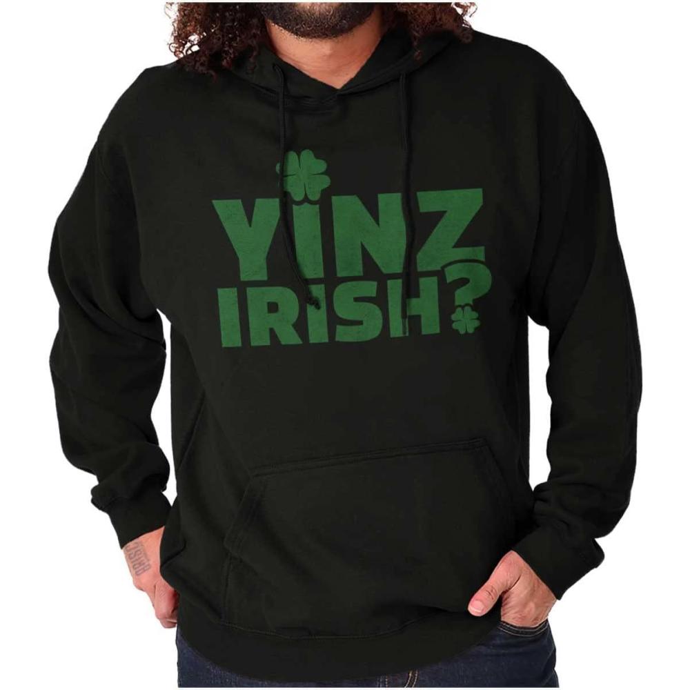 imageBrisco Brands Yinz Irish Funny St Patricks Day Hoodie Sweatshirt Women MenBlack